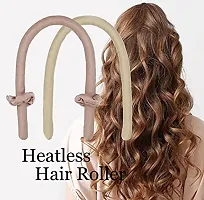 Agasti Silk curling ribbon, heatless hair curling set with2 Scrunchies, silk satin curler ribbon set, heatless curls(pack of 1) (brown)-thumb2