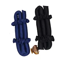 Agasti Silk curling ribbon, heatless hair curling set with2 Scrunchies, silk satin curler ribbon set, heatless curls(pack of 2) (blue,black)-thumb1