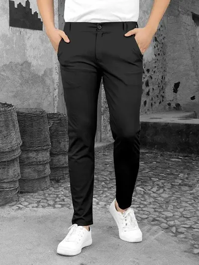 Stylish Lyocell Solid Regular Track Pants For Men