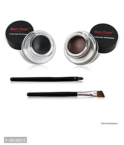 Music Flower 24Hrs Eye Gel Liner 6 G  (Brown, Black)-thumb5