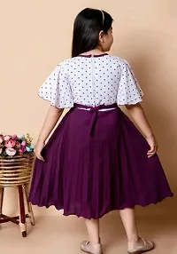 Fabulous Purple Cotton Blend Embellished Frocks For Girls-thumb1