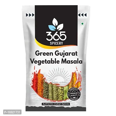 Spicery Green Gujarat Vegetable Masala 100 Gm Pouch Exotic Blended Spices-thumb0