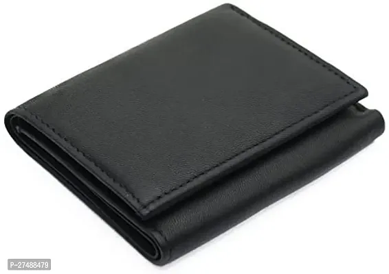 Stylish Black Solid Leather Passport Holder Wallet For men-thumb0