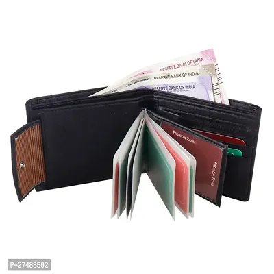 Stylish Black Solid Leather Passport Holder Wallet For men