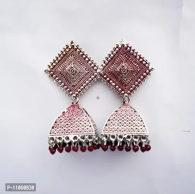 Pyramid Style Mahroon Colour Jhumkas/Earrings For Women and Girls