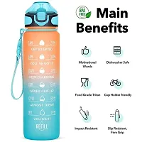 BHOOMI ORGANICS PRts MOTIVATIONAL WATER BOTTLE WITH STRAW  TIME MARKER, BPA-FREE TRITAN PORTABLE GYM WATER BOTTLE, LEAKPROOF REUSABLE, SPECIAL DESIGN FOR YOUR SPORTS ACTIVITY, HIKING, CAMPING-thumb1