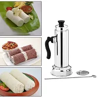 PRts Puttu Maker with Steamer Plate, Metal Stick, Black Plastic Handle, Silver Lid, Puttu Maker Set To Use with Pressure Cooker Top, Food Grade Stainless Steel-thumb3