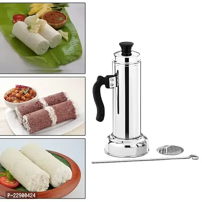 PRts Puttu Maker with Steamer Plate, Metal Stick, Black Plastic Handle, Silver Lid, Puttu Maker Set To Use with Pressure Cooker Top, Food Grade Stainless Steel-thumb4