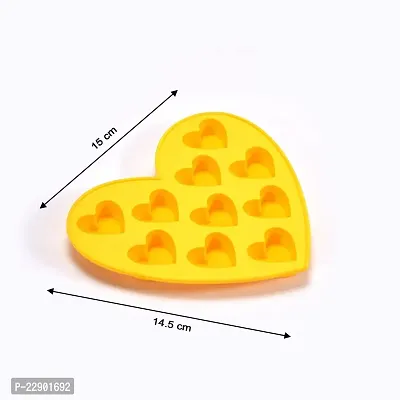 PRts Silicon 10 Cavity Heart Shape Design Chocolate Mould ICE, Jelly Candy Mould-thumb4