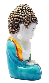 BHOOMI ORGANICS Positive Praying Baby Buddha Statue, Religious Figurine, Decorative Showpiece, Buddha Statue Size - 20Cm - Blue, Resin-thumb3