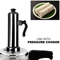 PRts Puttu Maker with Steamer Plate, Metal Stick, Black Plastic Handle, Silver Lid, Puttu Maker Set To Use with Pressure Cooker Top, Food Grade Stainless Steel-thumb2