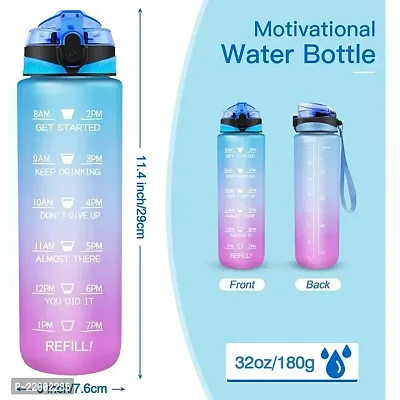 BHOOMI ORGANICS PRts MOTIVATIONAL WATER BOTTLE WITH STRAW  TIME MARKER, BPA-FREE TRITAN PORTABLE GYM WATER BOTTLE, LEAKPROOF REUSABLE, SPECIAL DESIGN FOR YOUR SPORTS ACTIVITY, HIKING, CAMPING-thumb4