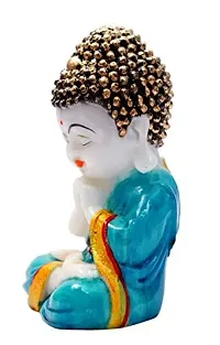 BHOOMI ORGANICS Positive Praying Baby Buddha Statue, Religious Figurine, Decorative Showpiece, Buddha Statue Size - 20Cm - Blue, Resin-thumb4