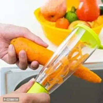 PRts Kitchen Smart Multifunctional Stainless Steel Blade Fruits and Vegetables Peeler with ABS Container-thumb2