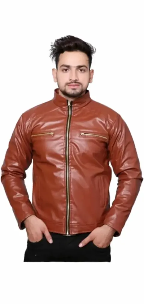 ZAFRA Men Solid Casual Jacket (Brown, Z-BJ-06)