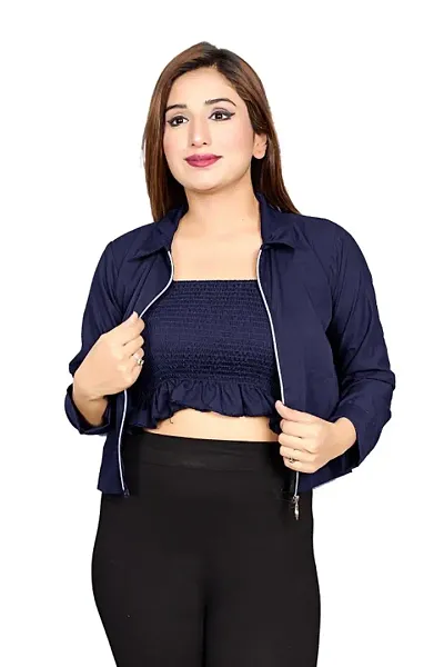 Fashion Forward Combo: Versatile Jacket Paired with Trendy Crop Top Ensemble