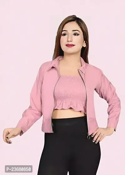 Fashion Forward Combo: Versatile Jacket Paired with Trendy Crop Top Ensemble-thumb0