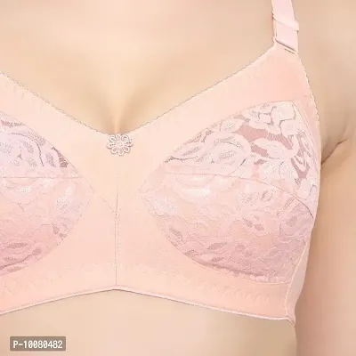 KSB Enterprises Women Net Non-Padded Wire Free Regular Bra Pink-Beige-thumb5