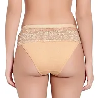 KSB Enterprises Women Cotton Lycra Lace Panties Hipster | lace Panty | Skinny Soft Premium Panty (L, Beige)-thumb2