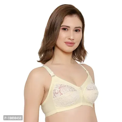 KSB Enterprises Women Net Non-Padded Wire Free Regular Bra Beige-Yellow-thumb4