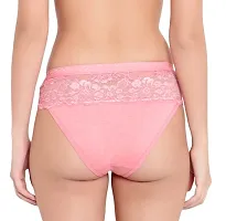 KSB Enterprises Women Cotton Lycra Lace Panties Hipster | lace Panty | Skinny Soft Premium Panty (M, Pink)-thumb2