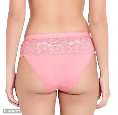 KSB Enterprises Women Cotton Lycra Lace Panties Hipster | lace Panty | Skinny Soft Premium Panty (M, Pink)-thumb3