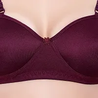 KSB Enterprises Women's Cotton Lightly Padded Non-Wired Half Cup Bra with Panty Set | Bra Panty Set for Women | Cotton Bra Panty Set for Women and Girls (30, Wine-Red)-thumb4