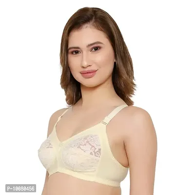 KSB Enterprises Women Net Non-Padded Wire Free Regular Bra Beige-Yellow-thumb2