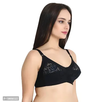 KSB Enterprises Women Net Non-Padded Wire Free Regular Bra | Women Net Bra Full Coverage | Wire Free Non Padded Seamless Bra for Women | Cup Type - C-thumb5