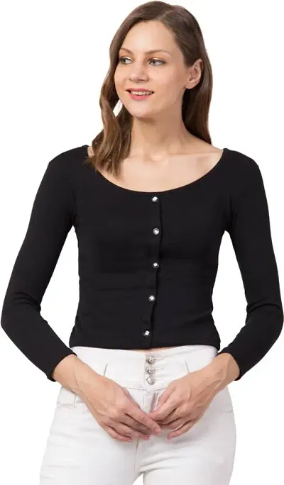 Trendy Solid Full Sleeve Top for Women