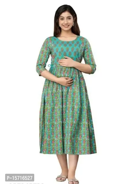 Lalji Baba Green Flower Feeding Maternity-thumb0