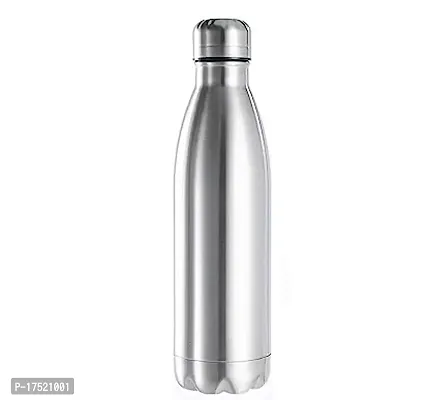 Stainless Steel Water Bottle Insulated 24 Hours Hot or Cold Bottle Flask 500 ml Silver-thumb0