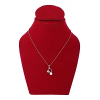 RHOSYN Artificial Imitation Jewellery Elegant Stylish Party  Casual Wear American Diamond Pendant with Platinum Plated Necklace Chain (Pack of 1) (JS Chain SLR22) (Contemporary Slvr8)-thumb3