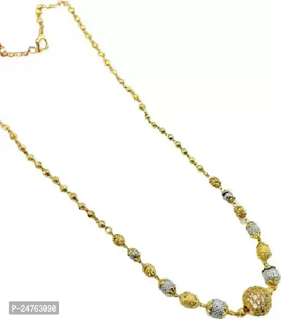 RHOSYN Artificial Imitation Jewellery Elegant Stylish Ethnic Casual Wear Moti Mala Gold Platinum 2 Tone AD Balls Dokiya Chain (SHM DKY 100 CHAIN CPY4)-thumb4