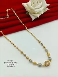 RHOSYN Artificial Imitation Jewellery Elegant Stylish Ethnic Casual Wear Moti Mala Gold Platinum 2 Tone AD Balls Dokiya Chain (SHM DKY 100 CHAIN CPY4)-thumb1