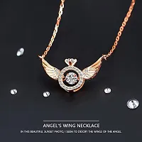 RHOSYN Artificial Imitation Angel Wings Pendant with Gold Plated Chain Jewellery Elegant Stylish Party Casual Wear Movable American Diamond Chain Cpy-thumb4