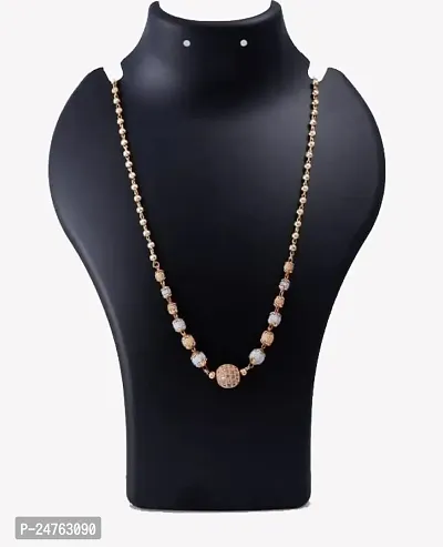 RHOSYN Artificial Imitation Jewellery Elegant Stylish Ethnic Casual Wear Moti Mala Gold Platinum 2 Tone AD Balls Dokiya Chain (SHM DKY 100 CHAIN CPY4)-thumb3