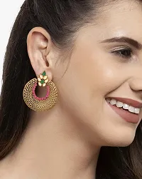 Designer Earrings for Women  Girls Fashion Jewellery Ethnic Wear Gold Plated Stone Beaded Studs (Multi)-thumb1
