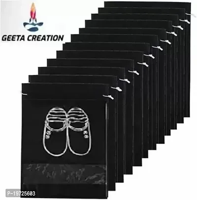 Geetacreation Shoe Pouch  (Black)