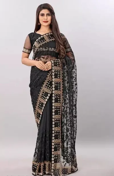 New In Net Saree with Blouse piece 