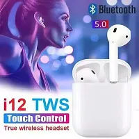 i12 Twins Wireless Bluetooth Earphone Mini Twin Portable Bluetooth Headset, with Charging Box MP3 player MP3 Player (White, 0 Display)-thumb1