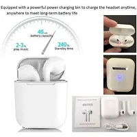 i12 Twins Wireless Bluetooth Earphone Mini Twin Portable Bluetooth Headset, with Charging Box MP3 player MP3 Player (White, 0 Display)-thumb4