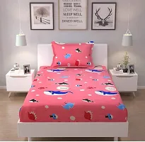 Rajalwal Glace Cotton Comfort Single Bedsheet with 1 Pillow Cover for Hotel /Resturent/Hospital/Home, Size 60x90 inch (Hot Pink Sea)-thumb2