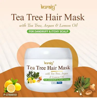 KURAIY TEA TREE Argan Oil Evaporation-free Mask Repair Dry Hair Damaged Split End Hair Smooth Professional Hair Mask  PACK OF 1-thumb2