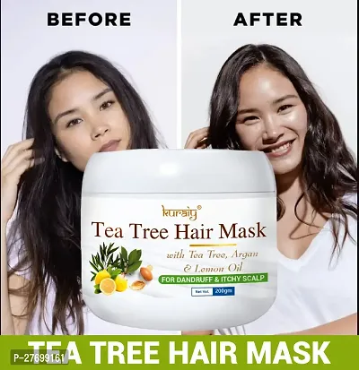 KURAIY TEA TREE Argan Oil Evaporation-free Mask Repair Dry Hair Damaged Split End Hair Smooth Professional Hair Mask  PACK OF 1-thumb0