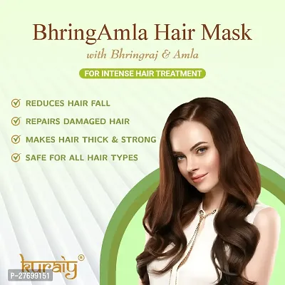 KURAIY BHRING AMLA Hair Mask for Dry Damaged Hair Smoothing Curly Hair Care Protein Brighten Moisturizing Repair PACK OF 1-thumb2