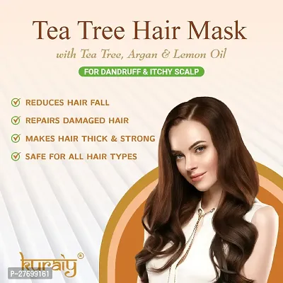 KURAIY TEA TREE Argan Oil Evaporation-free Mask Repair Dry Hair Damaged Split End Hair Smooth Professional Hair Mask  PACK OF 1-thumb5