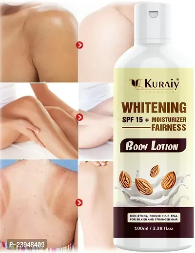 KURAIY Whitening Almond Body Lotion On SPF15+ Skin Lighten  Brightening Almond Body Lotion Cream (100 ml) Pack Of 1