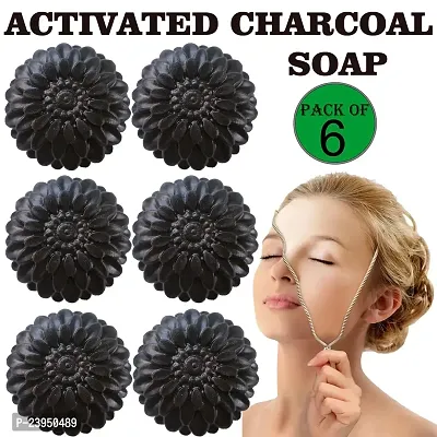 Kuraiy Activated Charcoal Deep Cleansing Bath Soap, 100g (Pack of 6)  (6x 100 g)