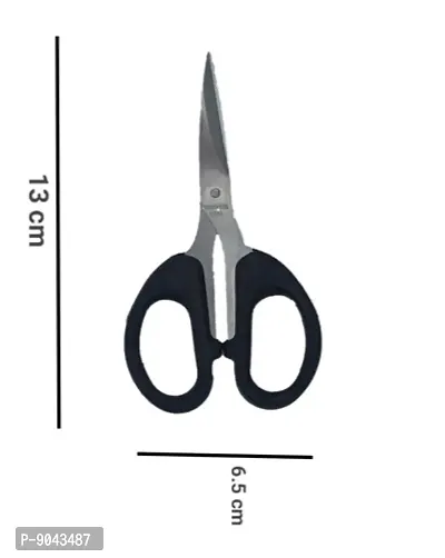 Combo of 1 Stainless Steel Small Size Black Color Scissors for Home or Office work-thumb2